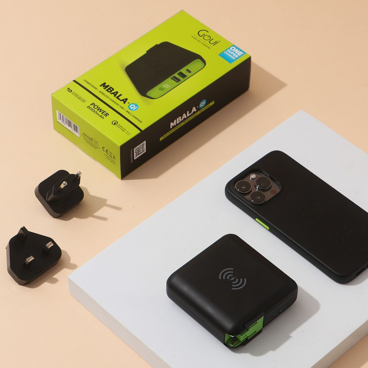 Goui - Mbala - Wall charger, + Power Bank 8000 + Qi - Image 2